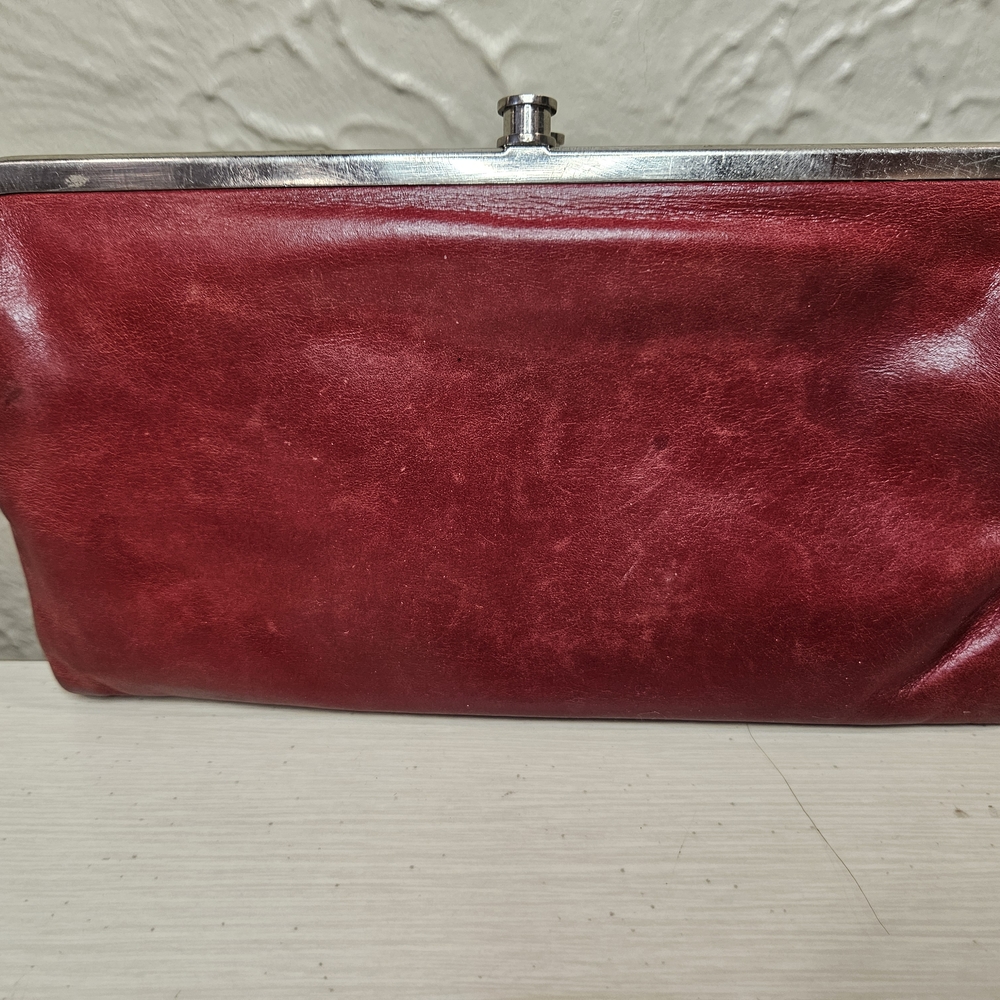 Chic Burgundy Leather Hobo Bag
